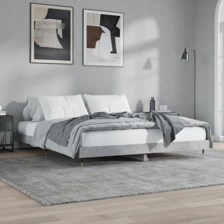 Cadre de lit sans matelas gris béton 120x200 cm 