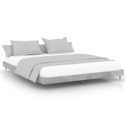 Cadre de lit sans matelas gris béton 120x200 cm 