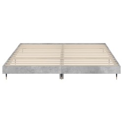 Cadre de lit sans matelas gris béton 120x200 cm 