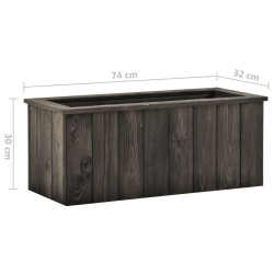Lit surélevé Gris foncé 74x32x30 cm Bois de pin massif 