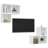Ensemble de meuble TV 4 pcs Blanc Bois d'ingénierie 