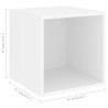 Ensemble de meuble TV 4 pcs Blanc Bois d'ingénierie 