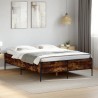 Cadre de lit sans matelas chêne fumé 140x190 cm 