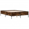 Cadre de lit sans matelas chêne fumé 140x190 cm 