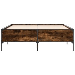 Cadre de lit sans matelas chêne fumé 140x190 cm 