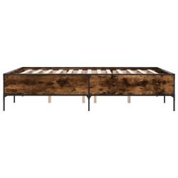 Cadre de lit sans matelas chêne fumé 140x190 cm 