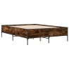 Cadre de lit sans matelas chêne fumé 140x190 cm 