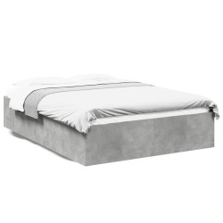 Cadre de lit sans matelas gris béton 135x190 cm 
