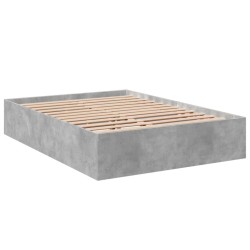 Cadre de lit sans matelas gris béton 135x190 cm 