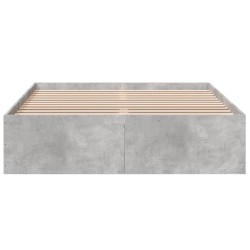 Cadre de lit sans matelas gris béton 135x190 cm 