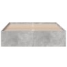 Cadre de lit sans matelas gris béton 135x190 cm 