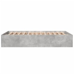Cadre de lit sans matelas gris béton 135x190 cm 