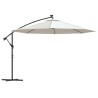 Parasol de jardin en porte-à-feux et lumières LED mât en métal 