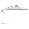 Parasol de jardin en porte-à-feux et lumières LED mât en métal 