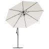 Parasol de jardin en porte-à-feux et lumières LED mât en métal 