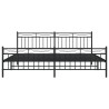 Cadre de lit métal sans matelas avec pied de lit noir 200x200cm 