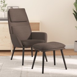 Chaise de relaxation avec tabouret Taupe Tissu 