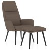 Chaise de relaxation avec tabouret Taupe Tissu 