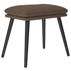 Chaise de relaxation avec tabouret Taupe Tissu 