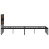 Cadre de lit en métal sans matelas chêne fumé 150x200 cm 
