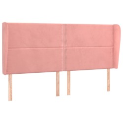 Tête de lit avec oreilles Rose 203x23x118/128 cm Velours 