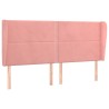 Tête de lit avec oreilles Rose 203x23x118/128 cm Velours 