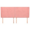 Tête de lit avec oreilles Rose 203x23x118/128 cm Velours 