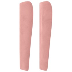 Tête de lit avec oreilles Rose 203x23x118/128 cm Velours 