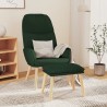 Chaise de relaxation avec tabouret Vert foncé Tissu 