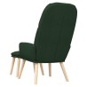 Chaise de relaxation avec tabouret Vert foncé Tissu 