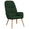 Chaise de relaxation avec tabouret Vert foncé Tissu 