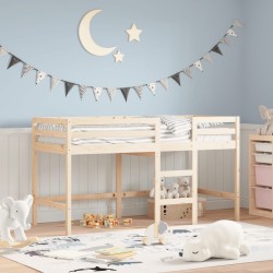 Lit mezzanine d'enfants sans matelas avec échelle 90x190 cm 
