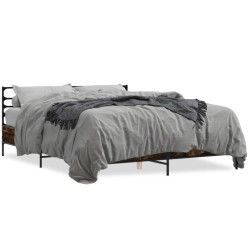 Cadre de lit sans matelas chêne fumé 150x200 cm 
