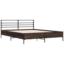 Cadre de lit sans matelas chêne fumé 150x200 cm 