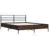 Cadre de lit sans matelas chêne fumé 150x200 cm 