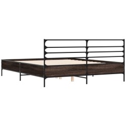 Cadre de lit sans matelas chêne fumé 150x200 cm 