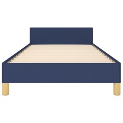 Cadre de lit sans matelas bleu 90x190 cm tissu 