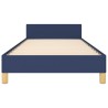 Cadre de lit sans matelas bleu 90x190 cm tissu 