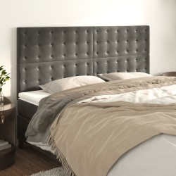 Têtes de lit 4 pcs Gris foncé 80x5x78/88 cm Velours 