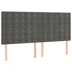 Têtes de lit 4 pcs Gris foncé 80x5x78/88 cm Velours 