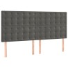 Têtes de lit 4 pcs Gris foncé 80x5x78/88 cm Velours 