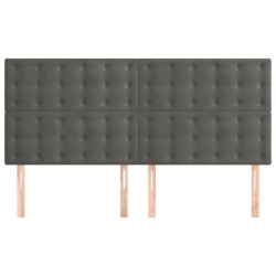 Têtes de lit 4 pcs Gris foncé 80x5x78/88 cm Velours 