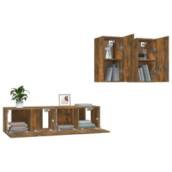 Ensemble de meubles TV 4 pcs Chêne fumé Bois d'ingénierie 