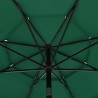 Parasol de jardin à 3 niveaux avec mât en aluminium vert 3,5 m 