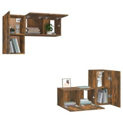 Ensemble de meubles TV 4 pcs Chêne fumé Bois d'ingénierie 
