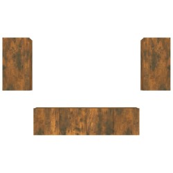 Ensemble de meubles TV 4 pcs Chêne fumé Bois d'ingénierie 