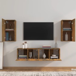 Ensemble de meubles TV 4 pcs Chêne fumé Bois d'ingénierie 