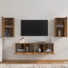 Ensemble de meubles TV 4 pcs Chêne fumé Bois d'ingénierie 
