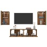 Ensemble de meubles TV 4 pcs Chêne fumé Bois d'ingénierie 