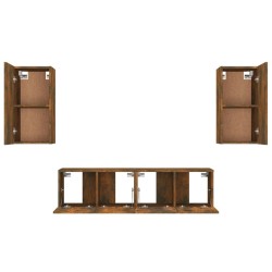 Ensemble de meubles TV 4 pcs Chêne fumé Bois d'ingénierie 